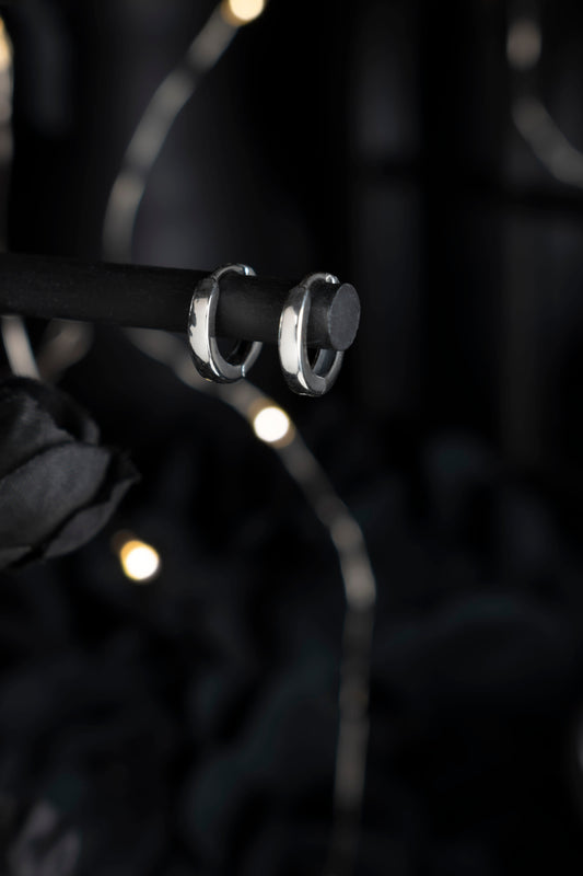 EKRJ1058 Sterling Silver Huggie Hoop Earrings