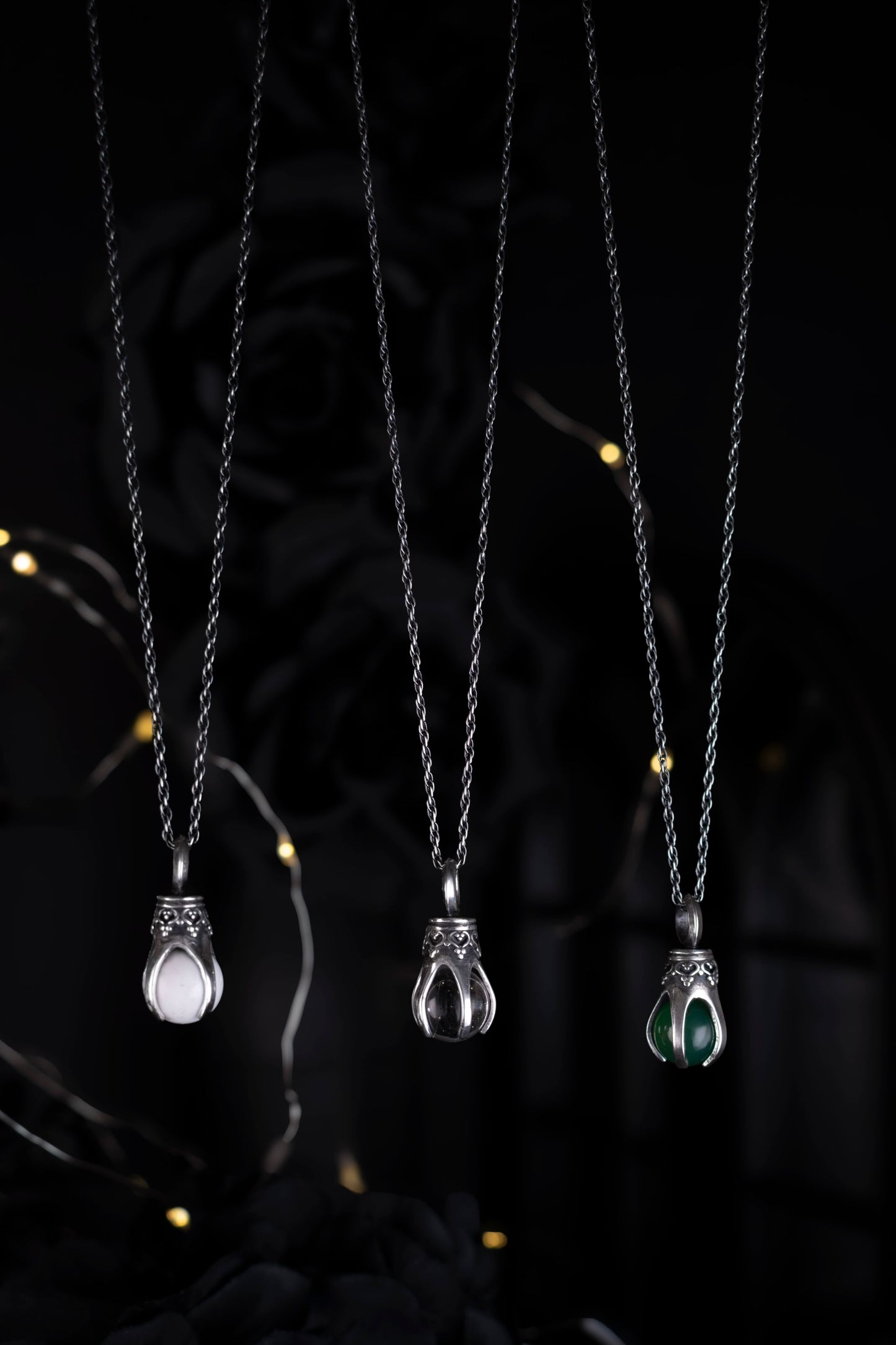 EKRJ1090 EKRJ Handmade Five Prong Crown Silver Necklace