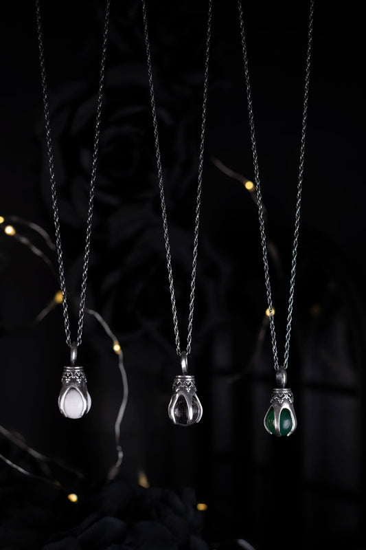 EKRJ1090 EKRJ Handmade Five Prong Crown Silver Necklace