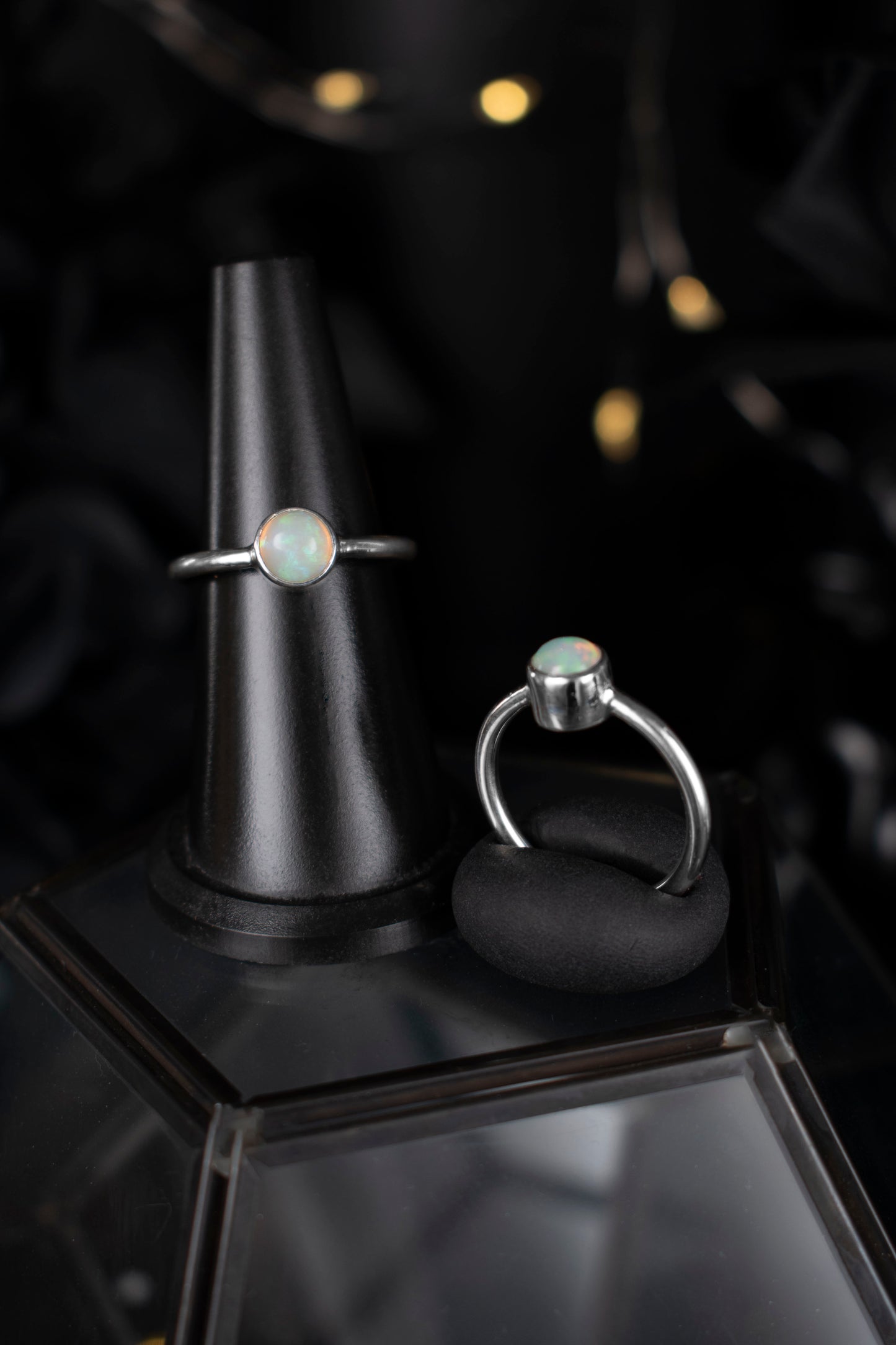 EKRJ1117 Natural Ethiopian Opal Ring Handmade in Sterling Silver