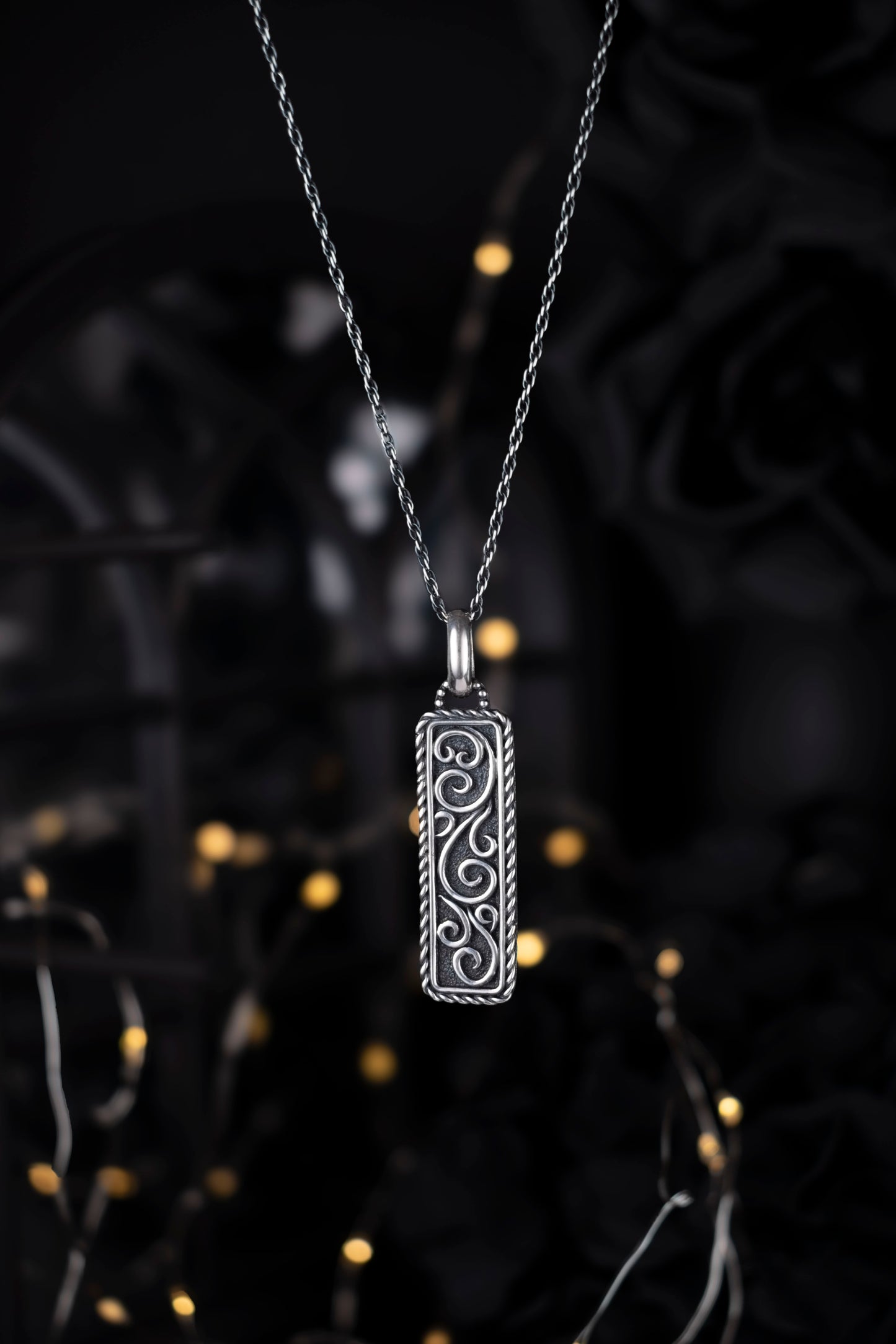 Custom order-Ornate Scroll Pendant Necklace