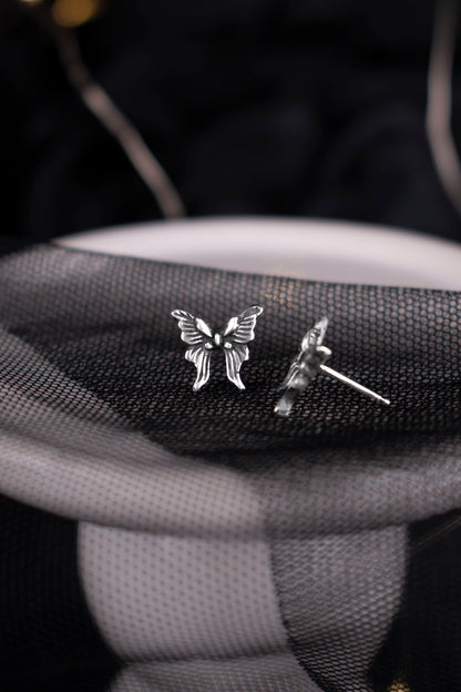 EKRJ1150 Handmade Sterling Silver Butterfly Stud Earrings