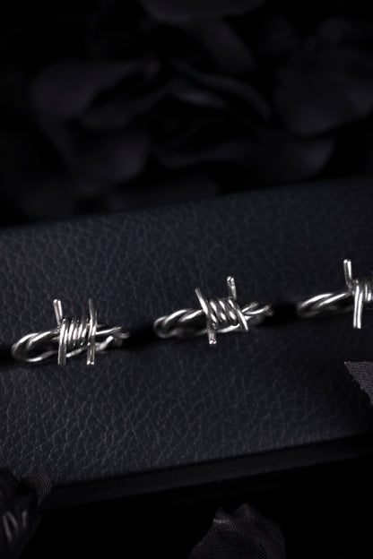 EKRJ1199 Handmade Sterling Silver Barbed Wire Ring