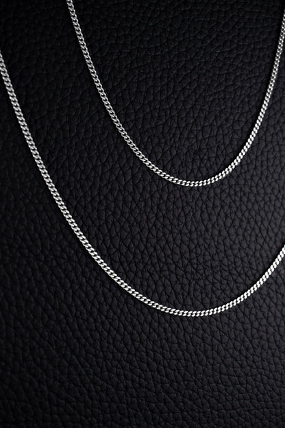 EKRJ1207 925 Sterling Silver 2mm Diamond-Cut Curb ChainNecklace