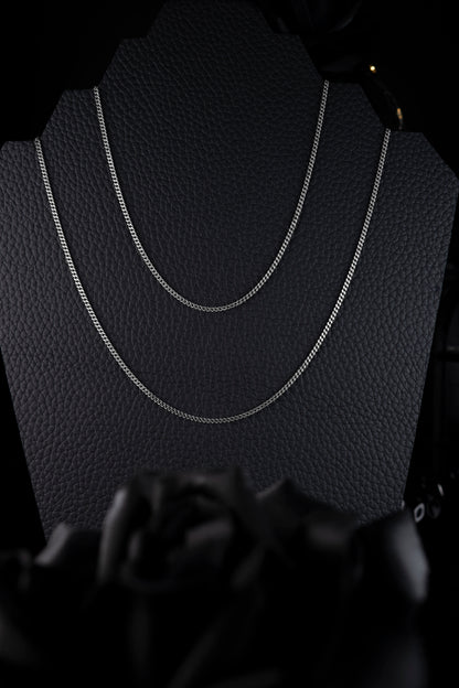 EKRJ1207 925 Sterling Silver 2mm Diamond-Cut Curb ChainNecklace