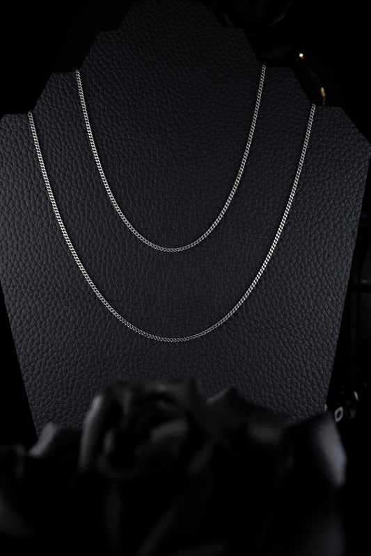 EKRJ1207 925 Sterling Silver 2mm Diamond-Cut Curb ChainNecklace