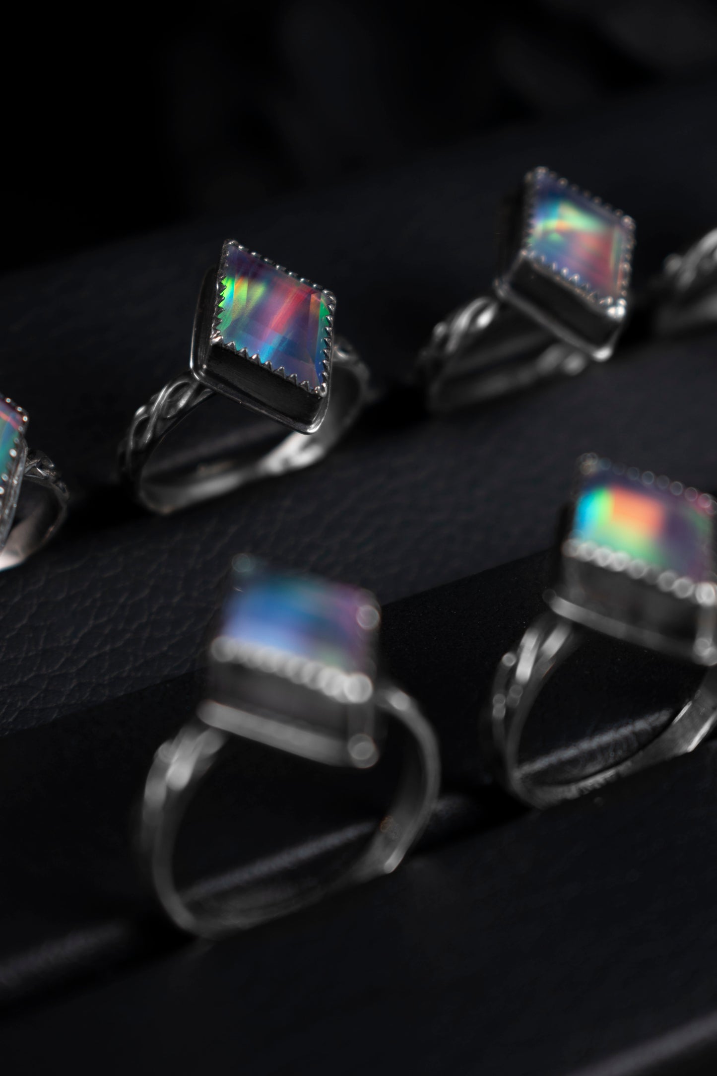 EKRJ1064 Mystic Aurora Opal Sterling SilverRing