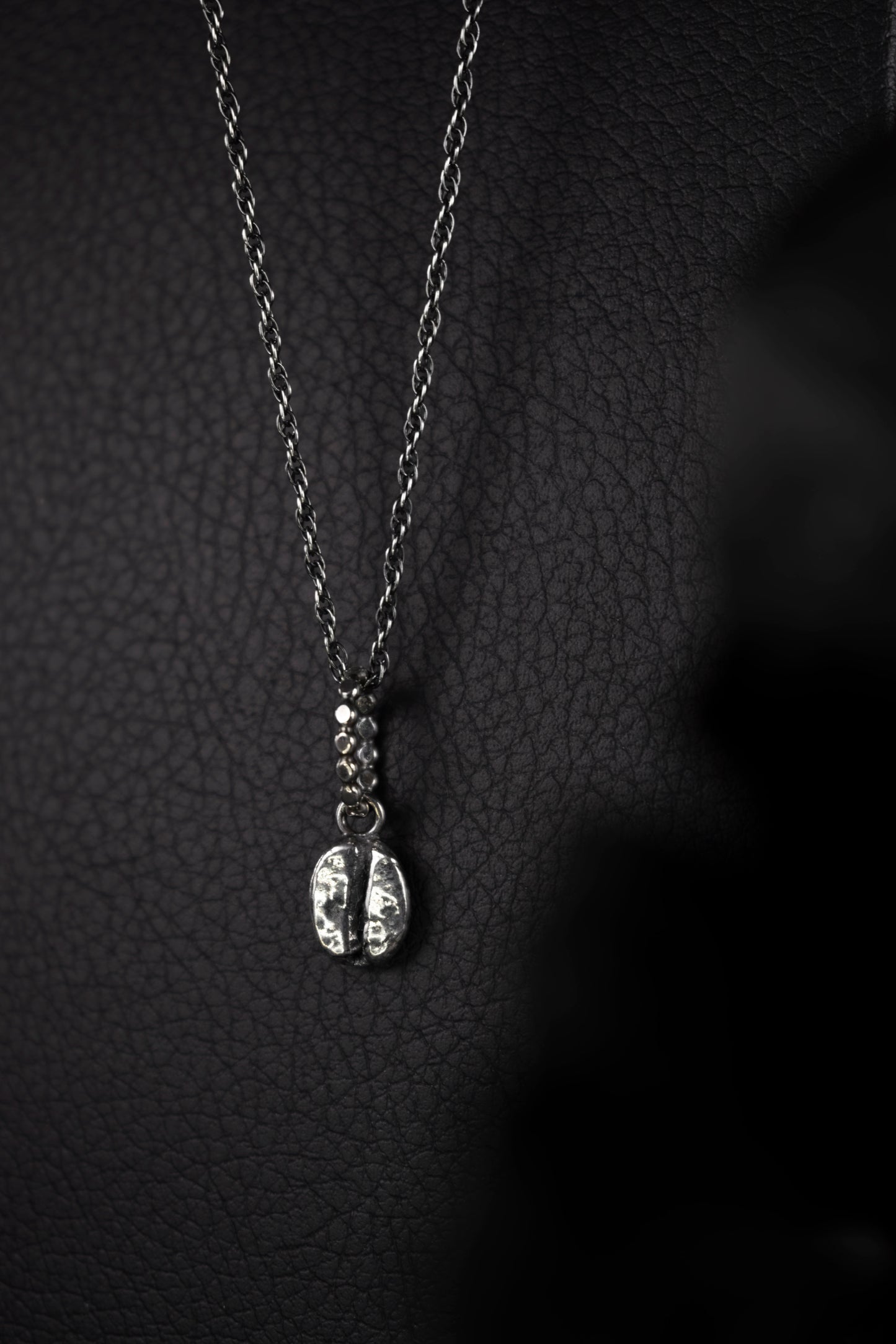 EKRJ419 Coffee Bean Silver Necklace