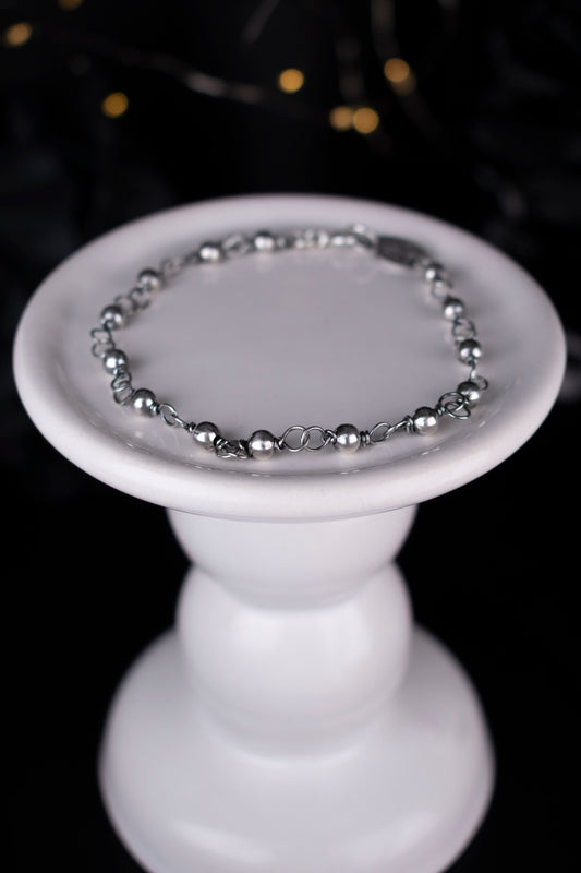 EKRJ599B Handmade Sterling Silver Beaded Bracelet