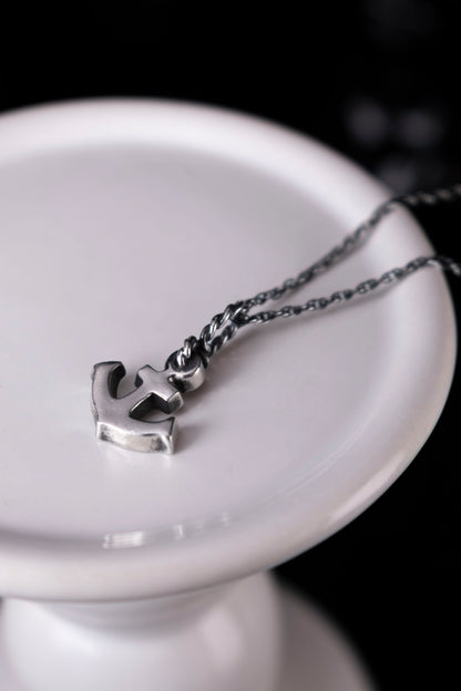 EKRJ673  Handmade Sterling Silver Anchor Pendant Necklace