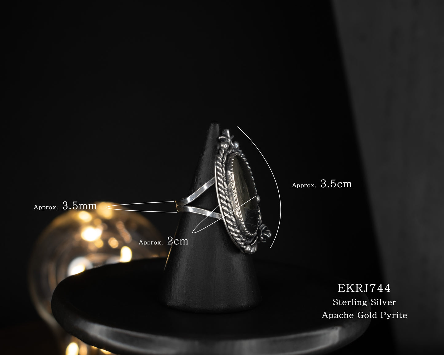 EKRJ744 Size_5.5 Apache Gold Pyrite One-of-a-kind Silver Ring