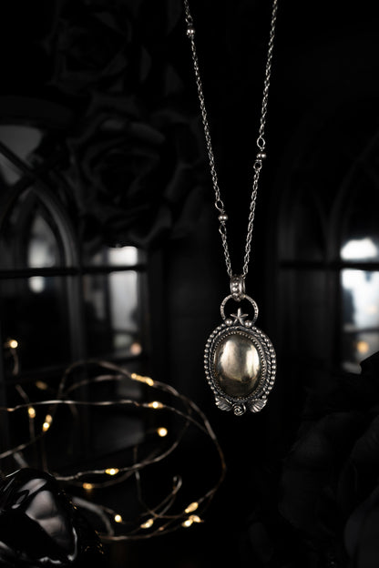 EKRJ746  Apache Gold Pyrite One-of-a-kind Silver Necklace