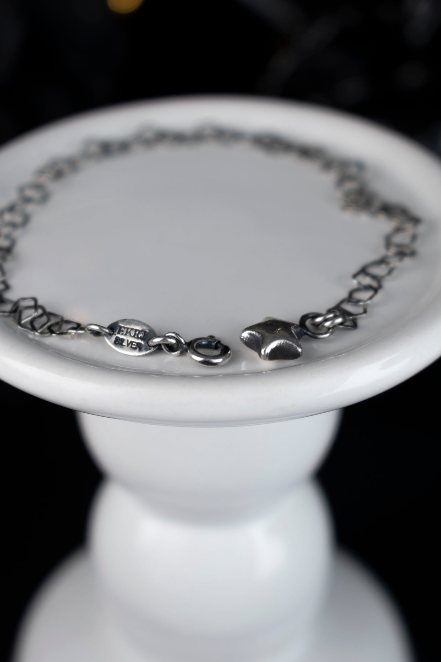 EKRJ1108 Handmade Flat Star Link Chain Bracelet with Star Charm
