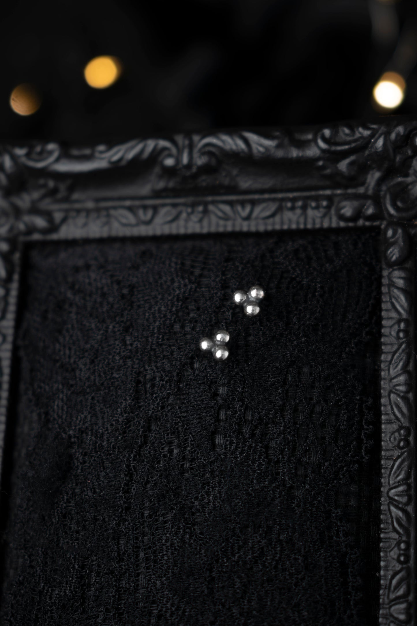 EKRJ1103 Handmade Triple Silver Ball Stud Earrings