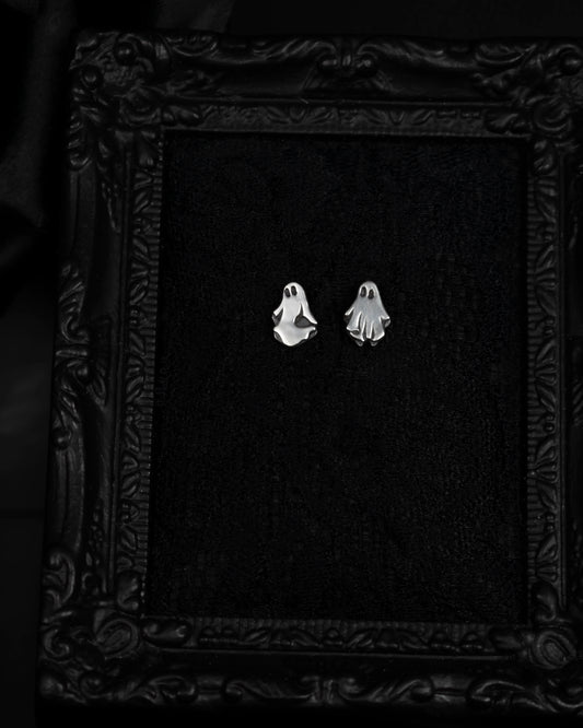 EKRJ856 Halloween Ghost Stud Silver Earrings