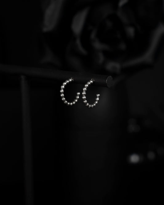 EKRJ861 2mm Beaded Band Hoop Earrings