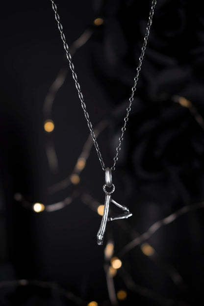 EKRJ891  Wunjo Viking Runes Silver Necklace