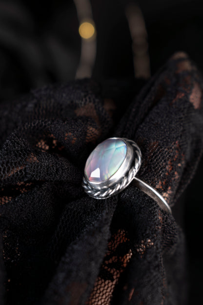 EKRJ904 Aurora Veil Opal Ring