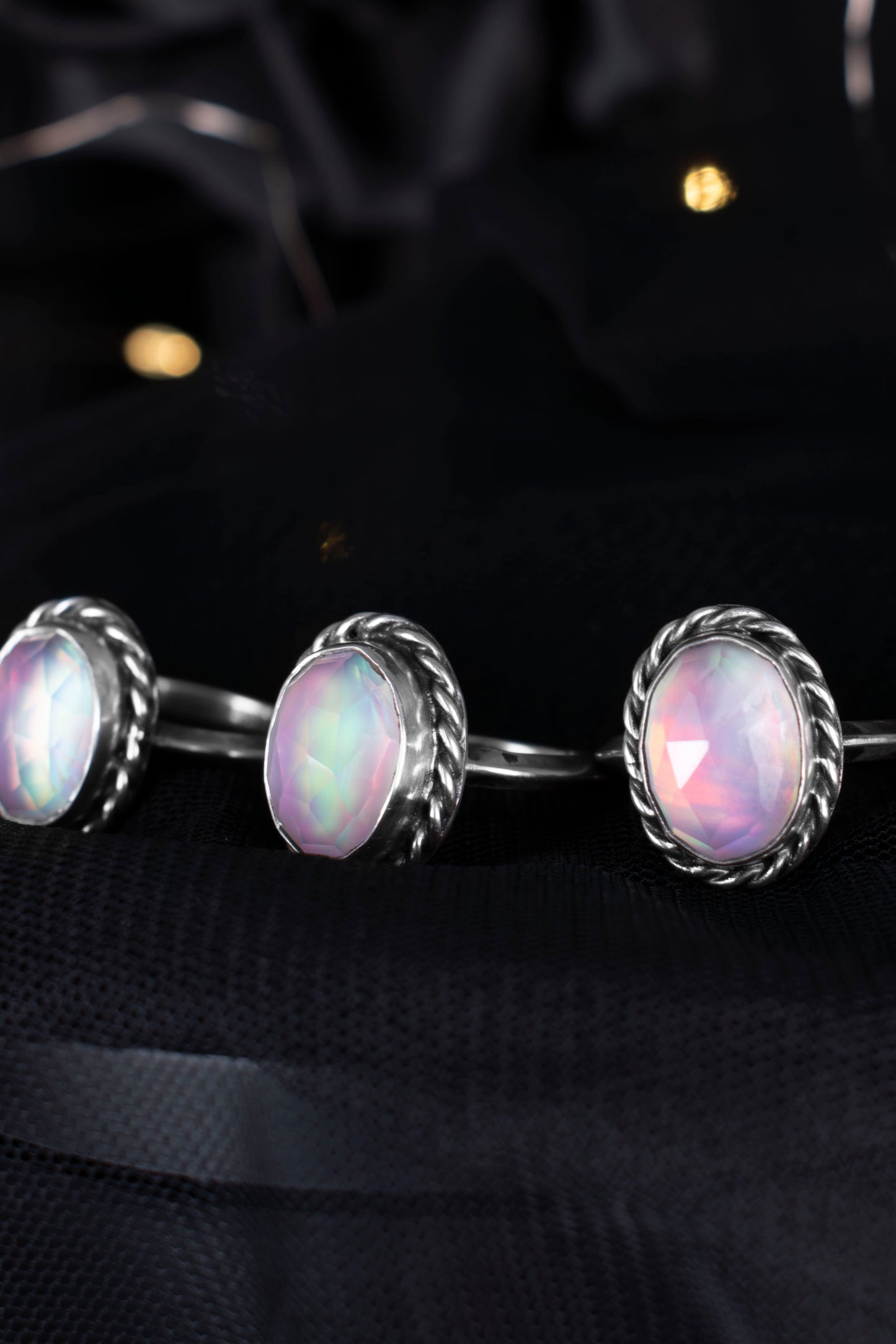 EKRJ904 Aurora Veil Opal Ring