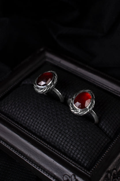 EKRJ905_Hessonite Garnet Silver Rings