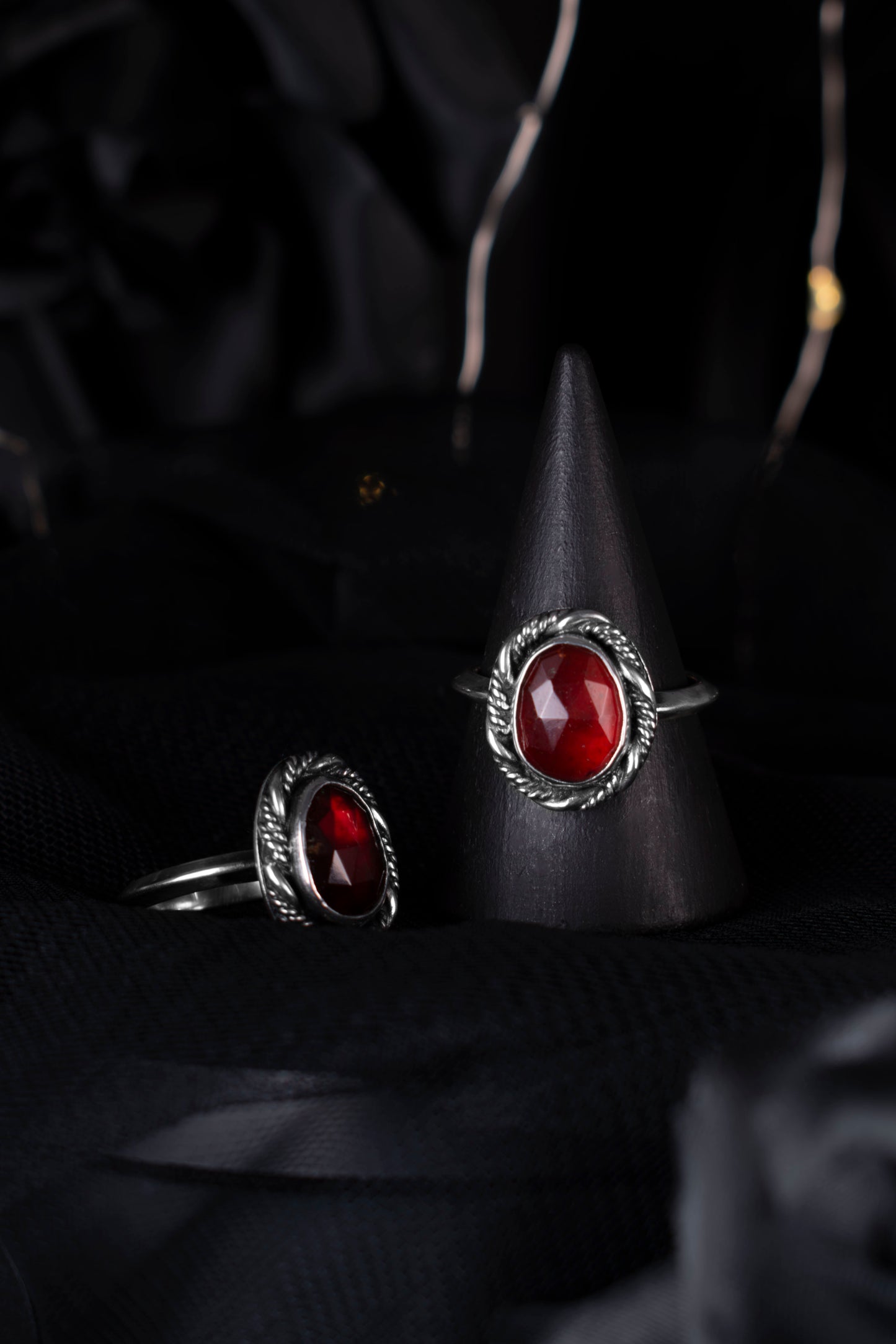 EKRJ905_Hessonite Garnet Silver Rings