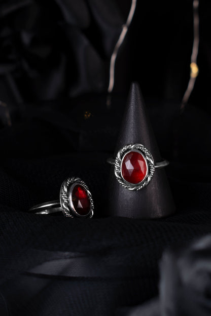 EKRJ905_Hessonite Garnet Silver Rings