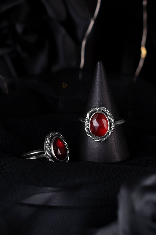 EKRJ905_Hessonite Garnet Silver Rings