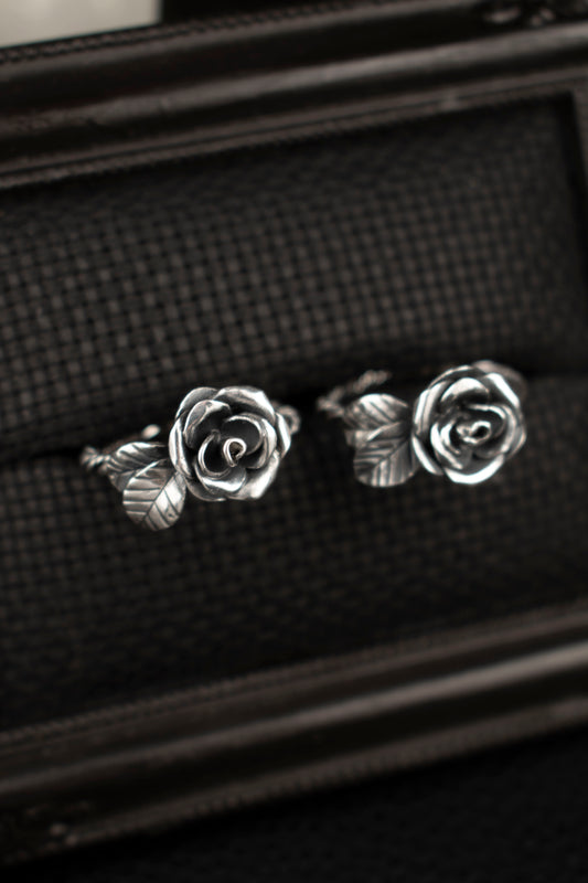 EKRJ917 Blooming Rose Silver Ring