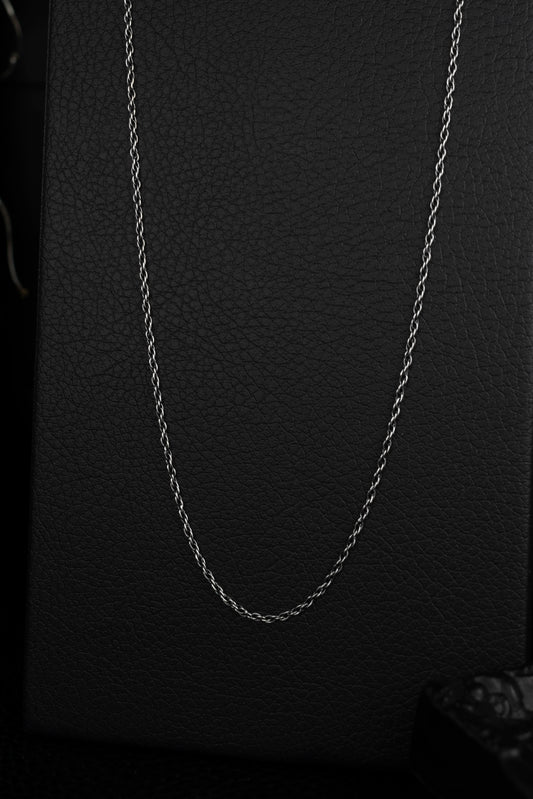 EKRJ964_1.4mm Double-Rope Sterling Silver Chain Necklace