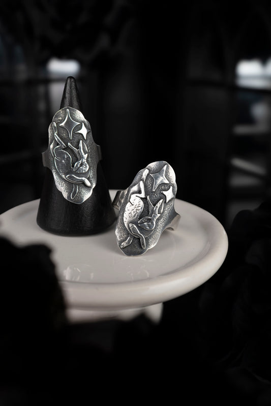 EKRJ972 Hare Sterling Silver Ring