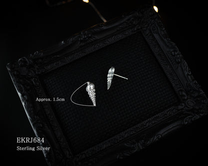 EKRJ684 Sterling Silver Conch Shell Earrings