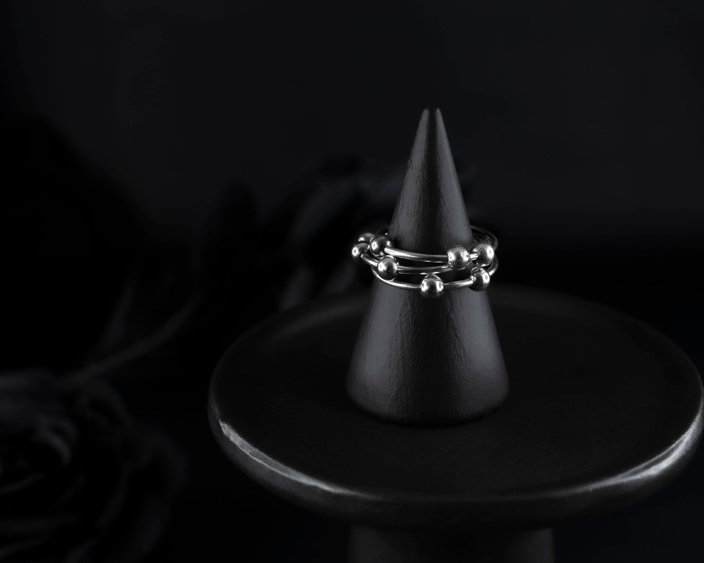 EKRJ626_ All Size_Minimalist Loose Bead Handmade Silver Ring