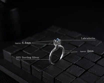EKRJ633_ All Size_Labradorite Minimalist Handmade Silver Ring