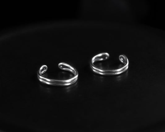 EKRJ627_Silver Ear Cuffs / No piercing needed