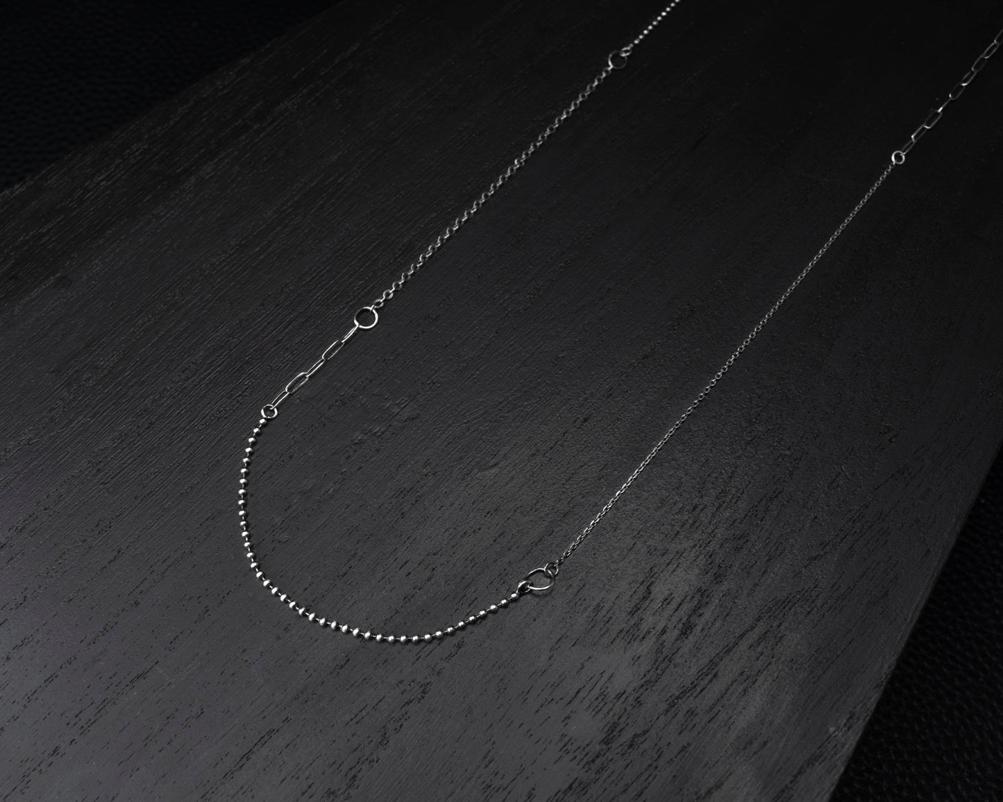 EKRJ657_Handmade Sterling Silver Mixed Chain Necklace