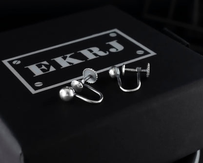 EKRJ664 Sterling Silver Pierce-free Clip On Hoop Earrings