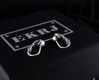 EKRJ663 Sterling Silver Pierce-free Clip On Hoop Earrings