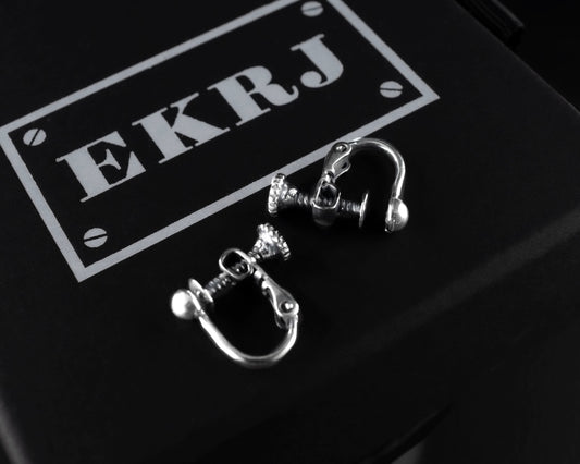 EKRJ662 Sterling Silver Pierce-free Clip On Hoop Earrings