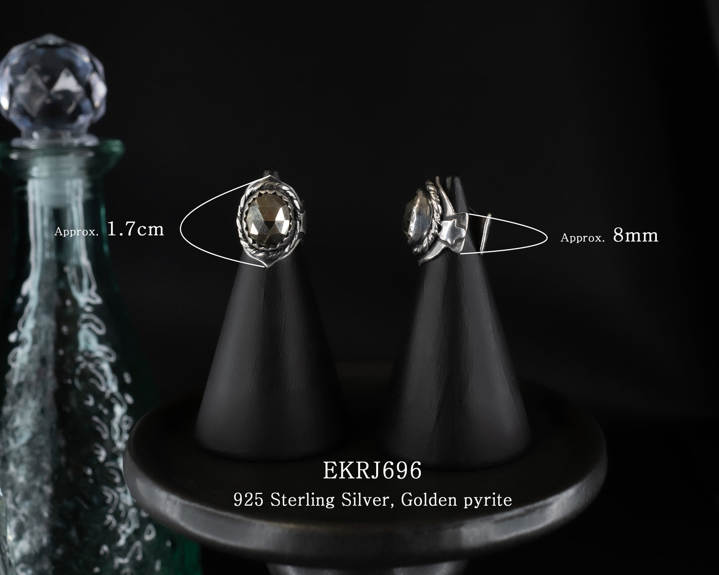 EKRJ696_Golden Pyrite Silver Ear Cuffs / No piercing needed