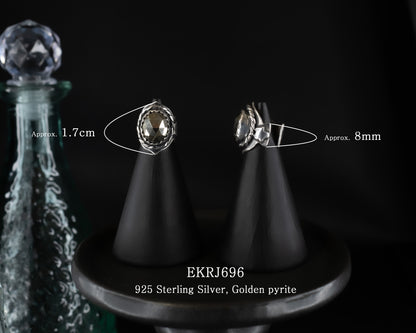 EKRJ696_Golden Pyrite Silver Ear Cuffs / No piercing needed