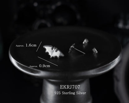 EKRJ707 Minimalist Simple Bat Sterling Silver Earrings