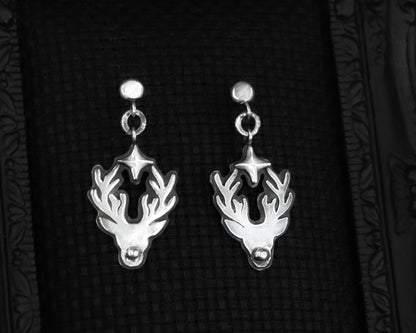 EKRJ742_Mystical Deer & Northern Star Silver Earrings