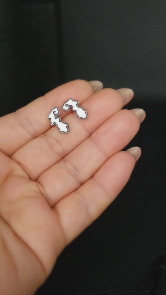 EKRJ849 Elegant Ornament Stud Handmade Silver Earrings