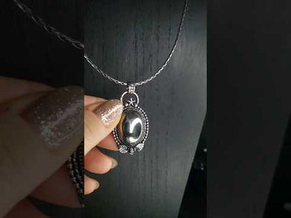 EKRJ746  Apache Gold Pyrite One-of-a-kind Silver Necklace