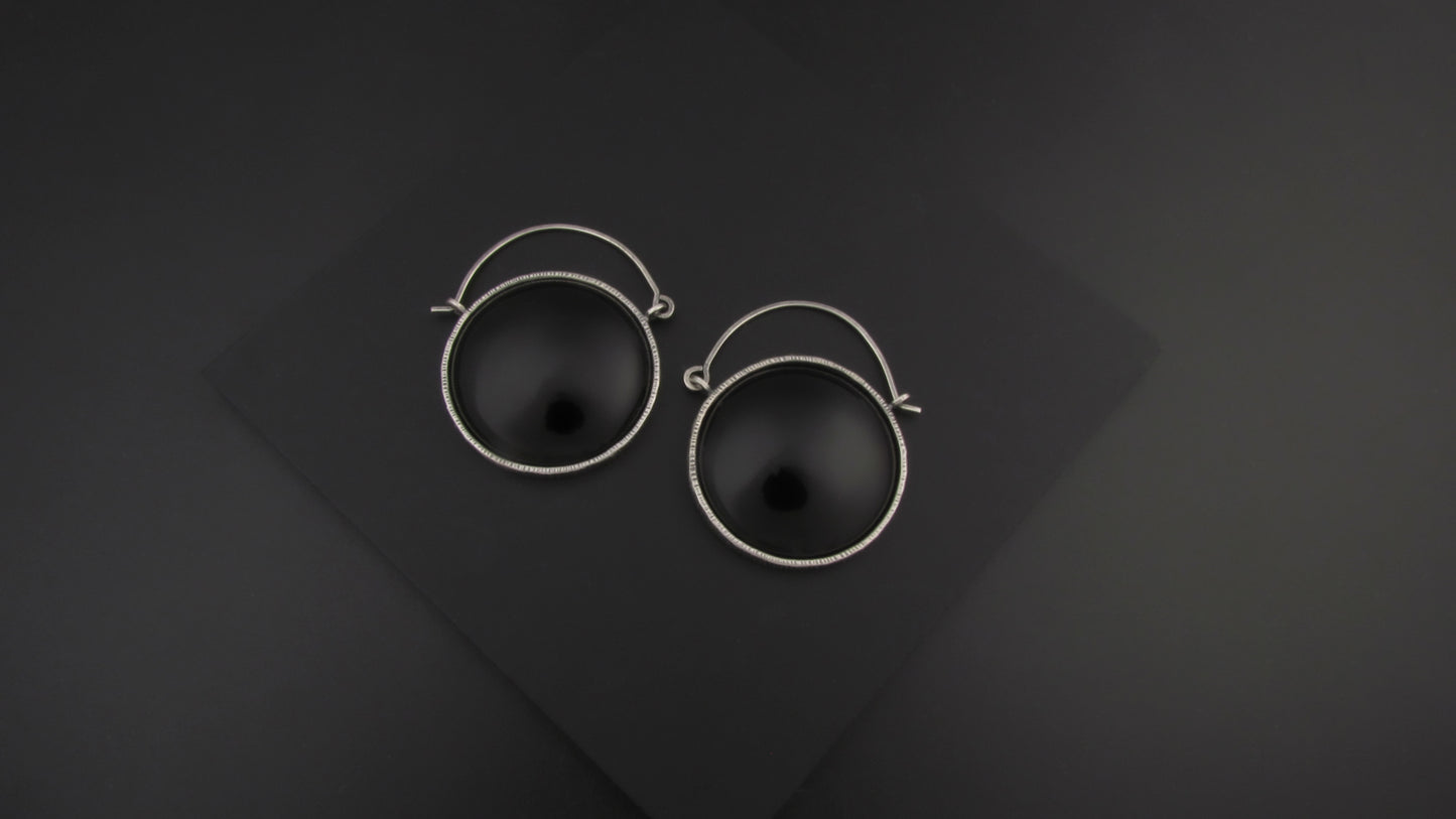 EKRJ406_Unique Onyx Silver Earrings