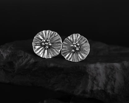 EKRJ436 Five Flowers Handmade Silver Earrings