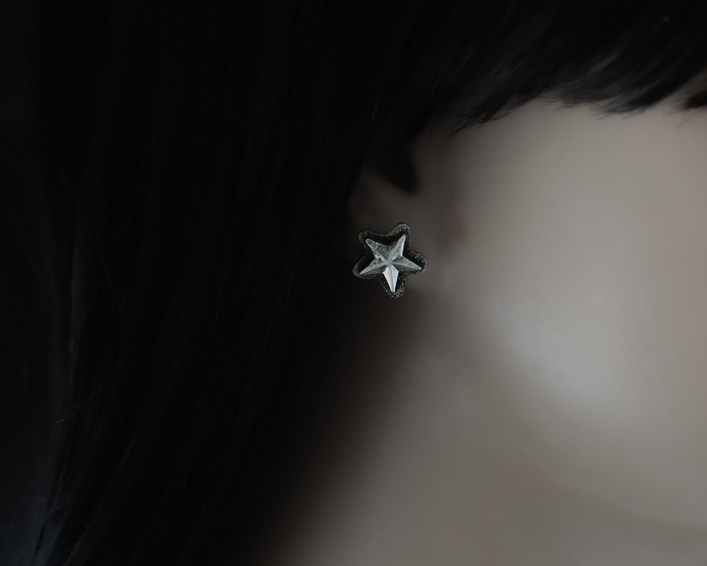 EKRJ433_Simple Star Handmade Silver Earrings