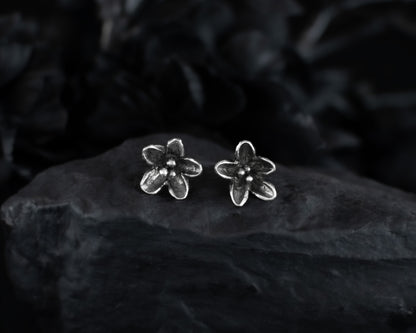 EKRJ438_Flower Handmade silver earrings
