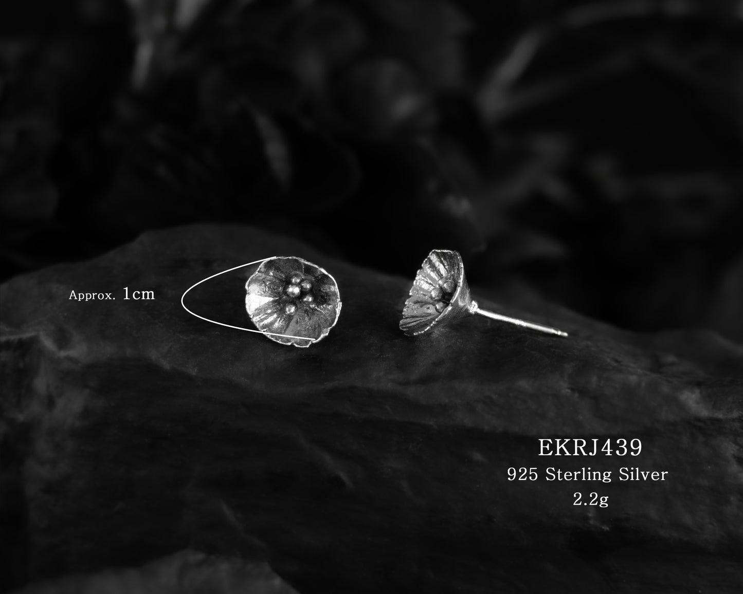 EKRJ439_Flower Handmade silver earrings
