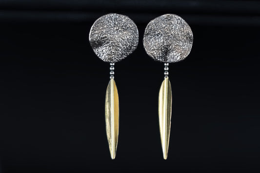 EKRJ450 Silver&Brass Handmade Silver Earrings